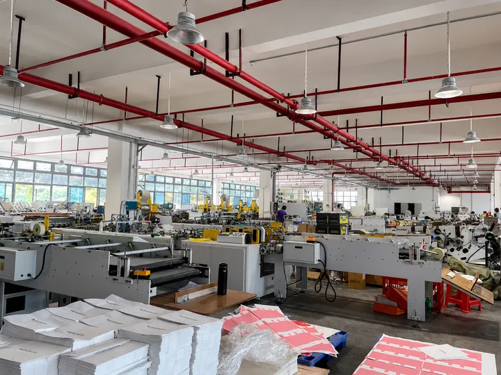 Factory production floor, wide view